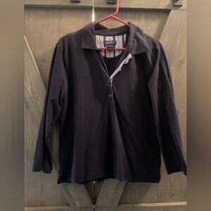 Faconnable 3/4 sleeve stretchy shirt, navy blue, size XL